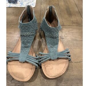 Adam Tucker by Me Too Nolana Suede Gladiator Sandals Teal Size 8